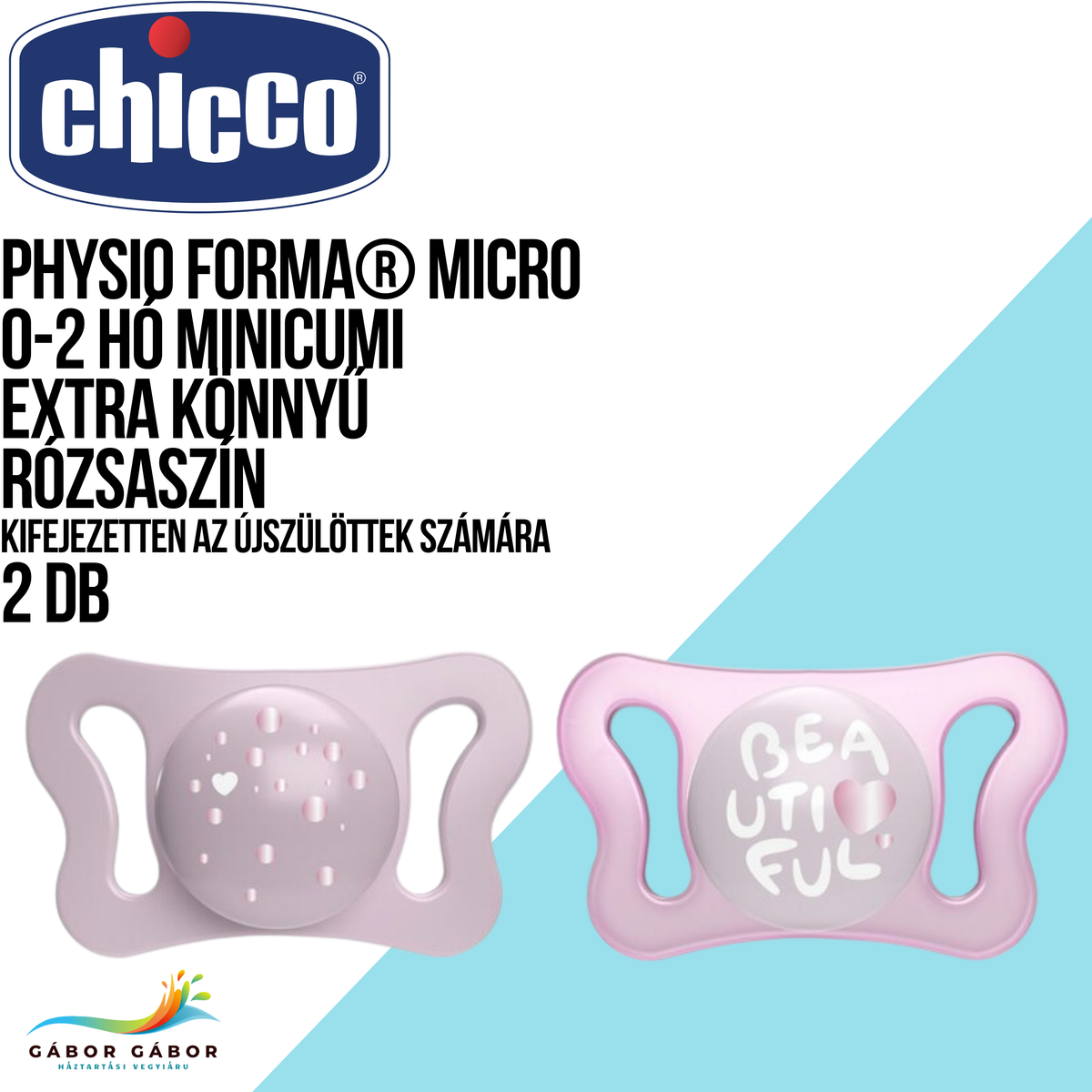 CHICCO PhysioFormaMicro 0-2 hó minicumi extra könnyű rózsaszín 2db CH07512611