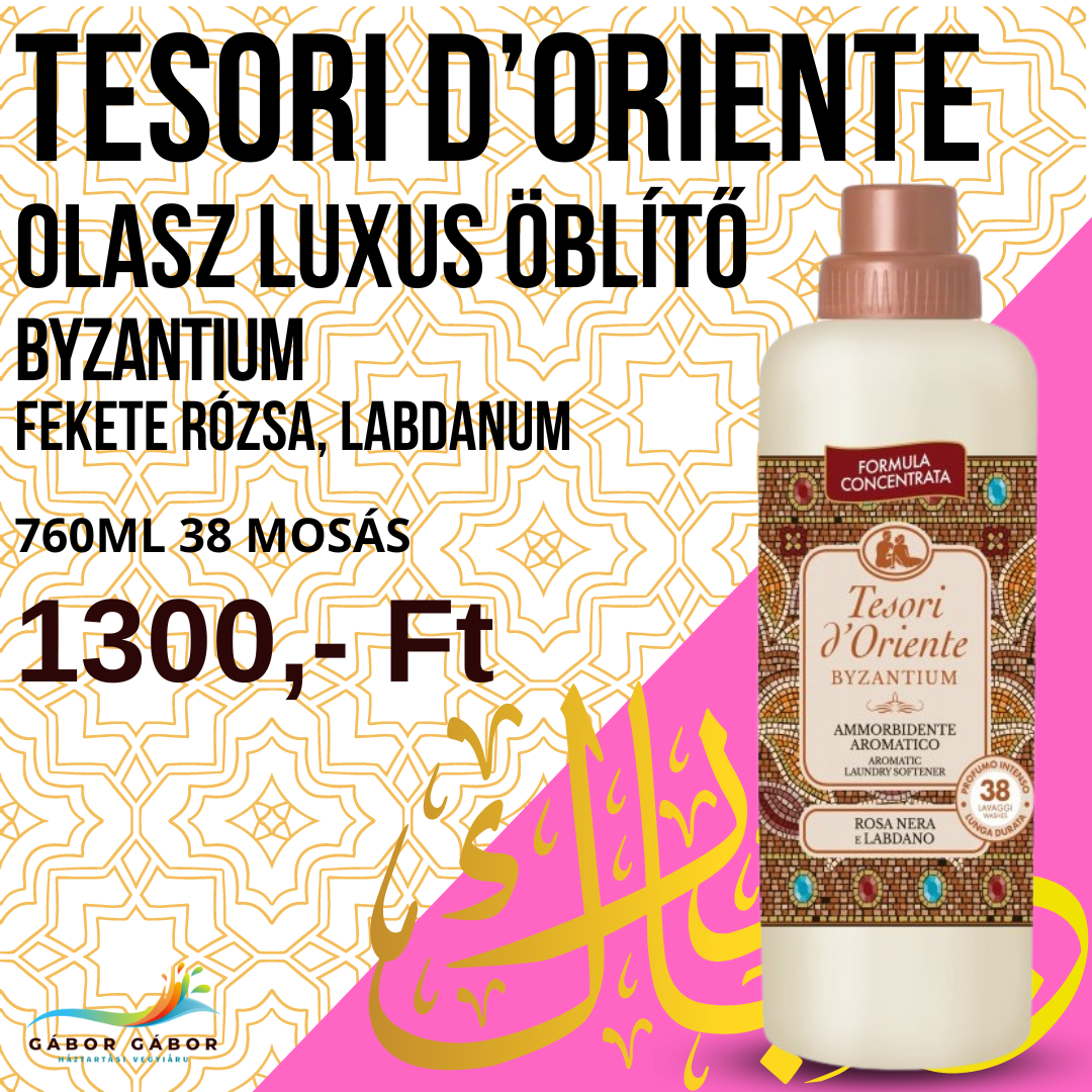 Tesori D'Oriente Byzantium Rosa Nera e Labdano olasz luxus öblítő 760ml 38 mosás