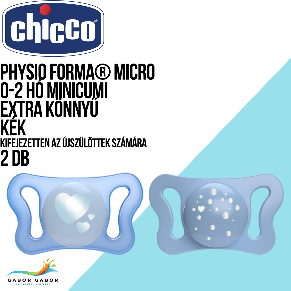 CHICCO PhysioFormaMicro 0-2 hó minicumi extra könnyű kék 2db CH07512621