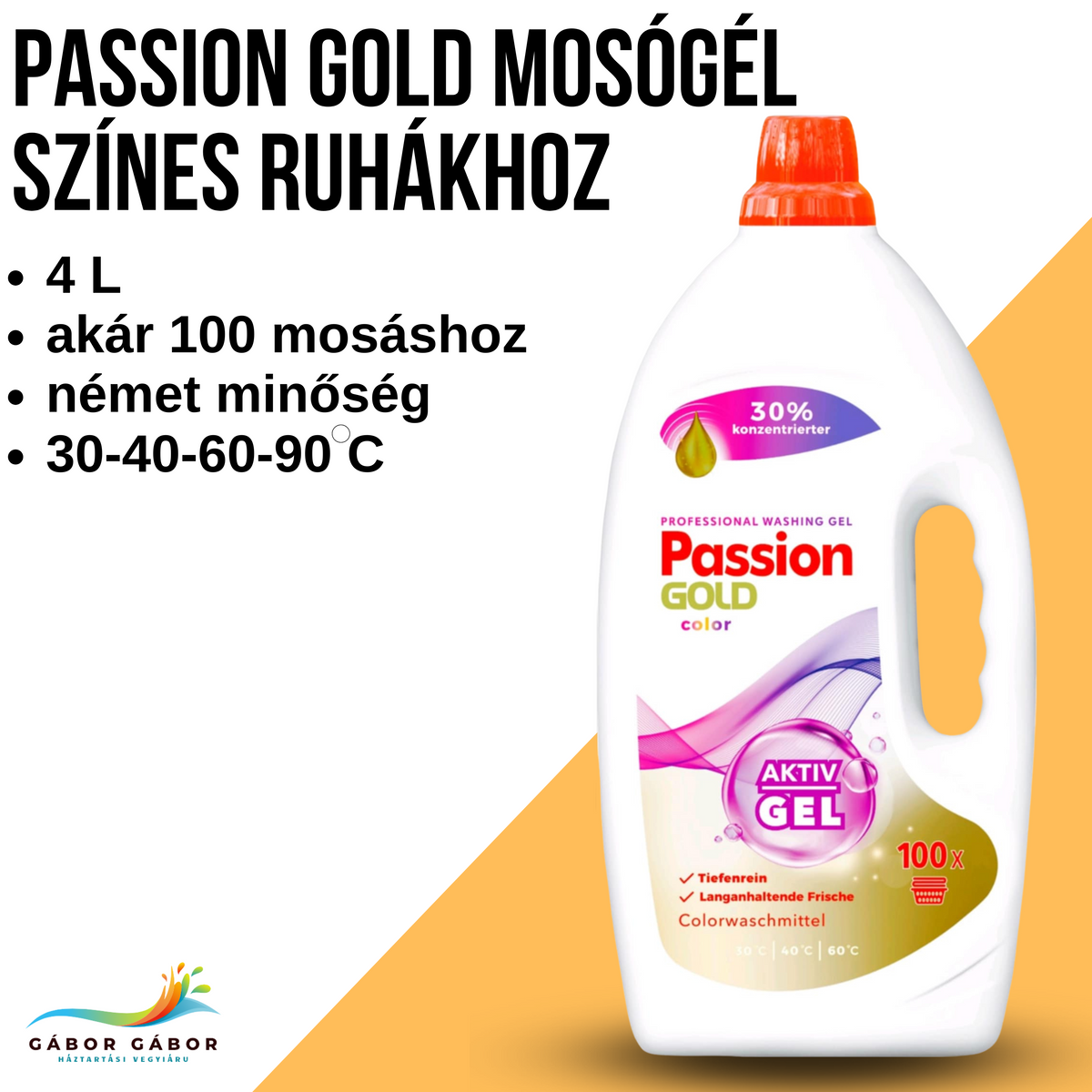 PASSION GOLD mosógél  színes ruhákhoz 4 L