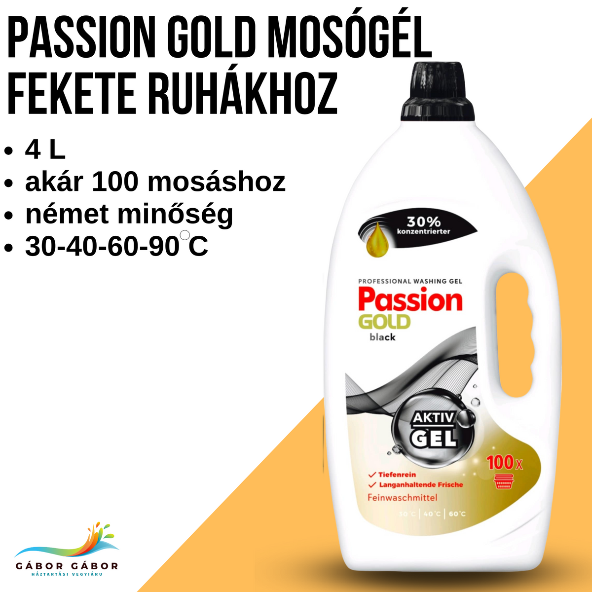 PASSION GOLD mosógél  fekete ruhákhoz 4 L