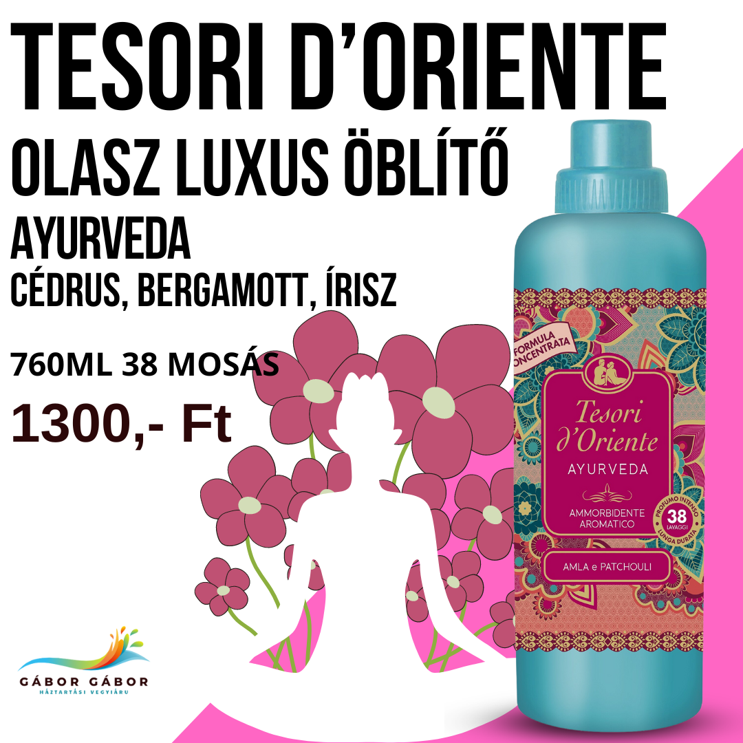 Tesori D'Oriente Ayurveda olasz luxus öblítő 760ml 38 mosás