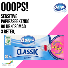 Ooops! “Classic Sensitive” prémium papír zsebkendő 3 rétegű 90 db