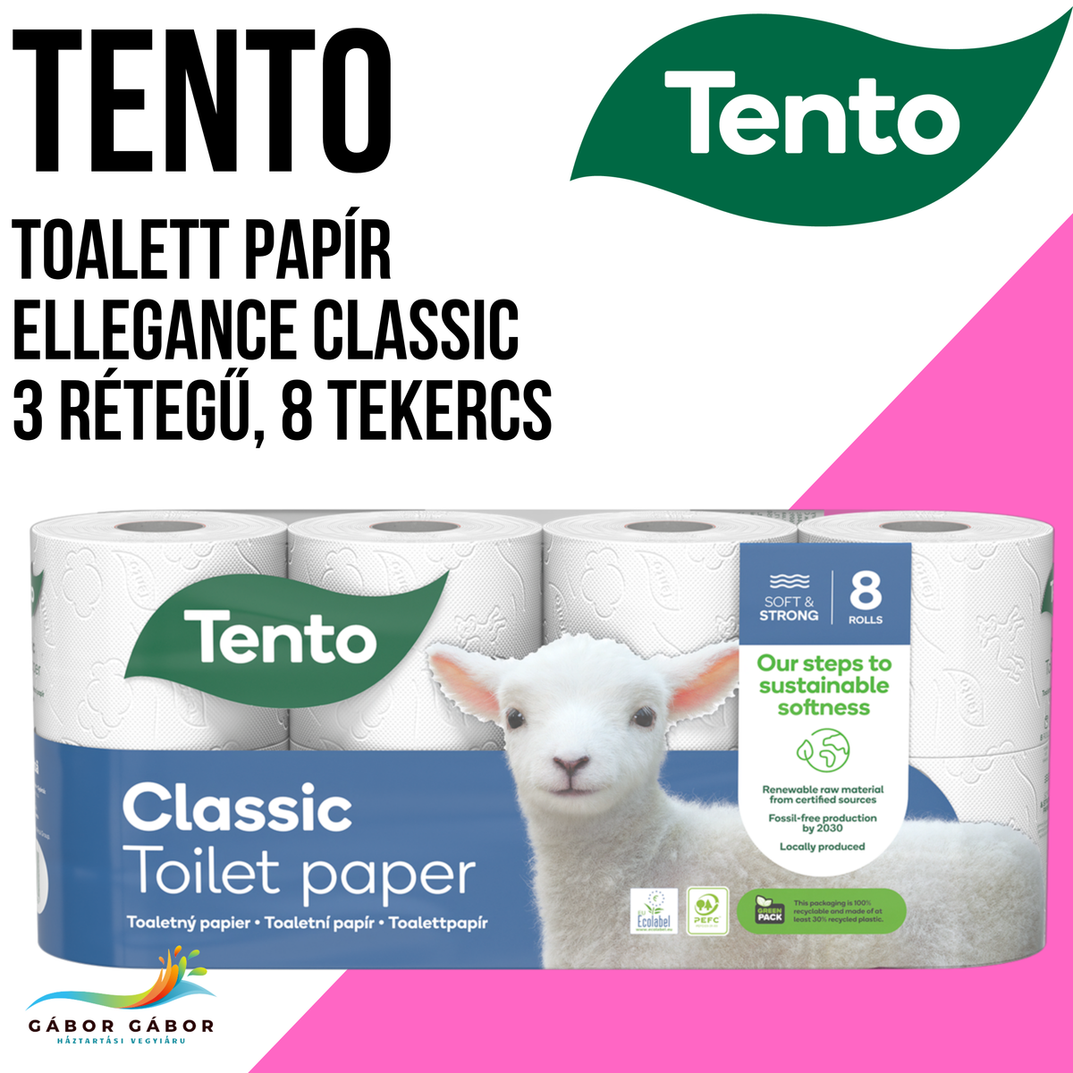 TENTO Ellegance Classic toalett papír 3 rétegű,8 tekercses