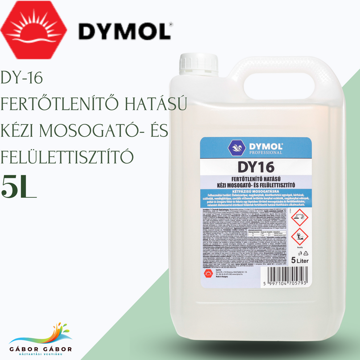 DYMOL DY-16 fertőtlenítő hatású kézi mosogató-és felülettisztító 5L