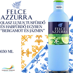 FELCE AZZURRA “Bergamot&Jasmine”olasz luxus tusfürdő és habfürdő egyben 650 ml