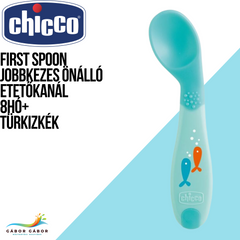 CHICCO First Spoon jobbkezes önálló etetőkanál 8hó+ KÉK CH01610020