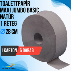 TOALETTPAPÍR MAXI JUMBO BASIC 1 RÉTEG NATUR 28 CM KARTON