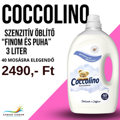 COCCOLINO Fehér, szenzitív "finom és puha" öblítő 3L