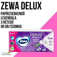 ZEWA DELUX “Levendula” prémium papír zsebkendő 3 rétegű 90 db