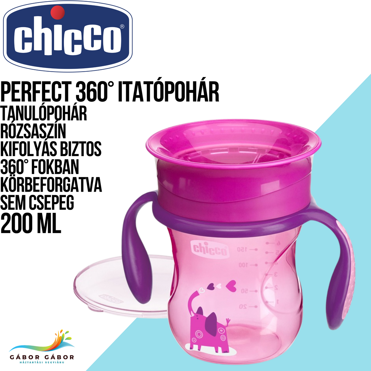 CHICCO Perfect 360° itatópohár rózsaszín 200ml CH00695110