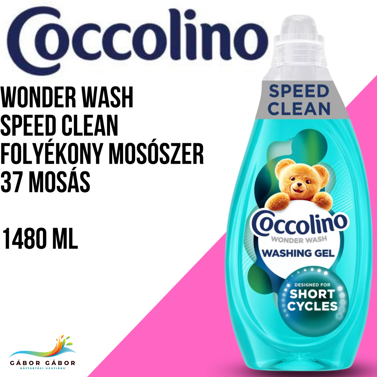 COCCOLINO WONDER WASH Speed Clean mosógél 1480 ml