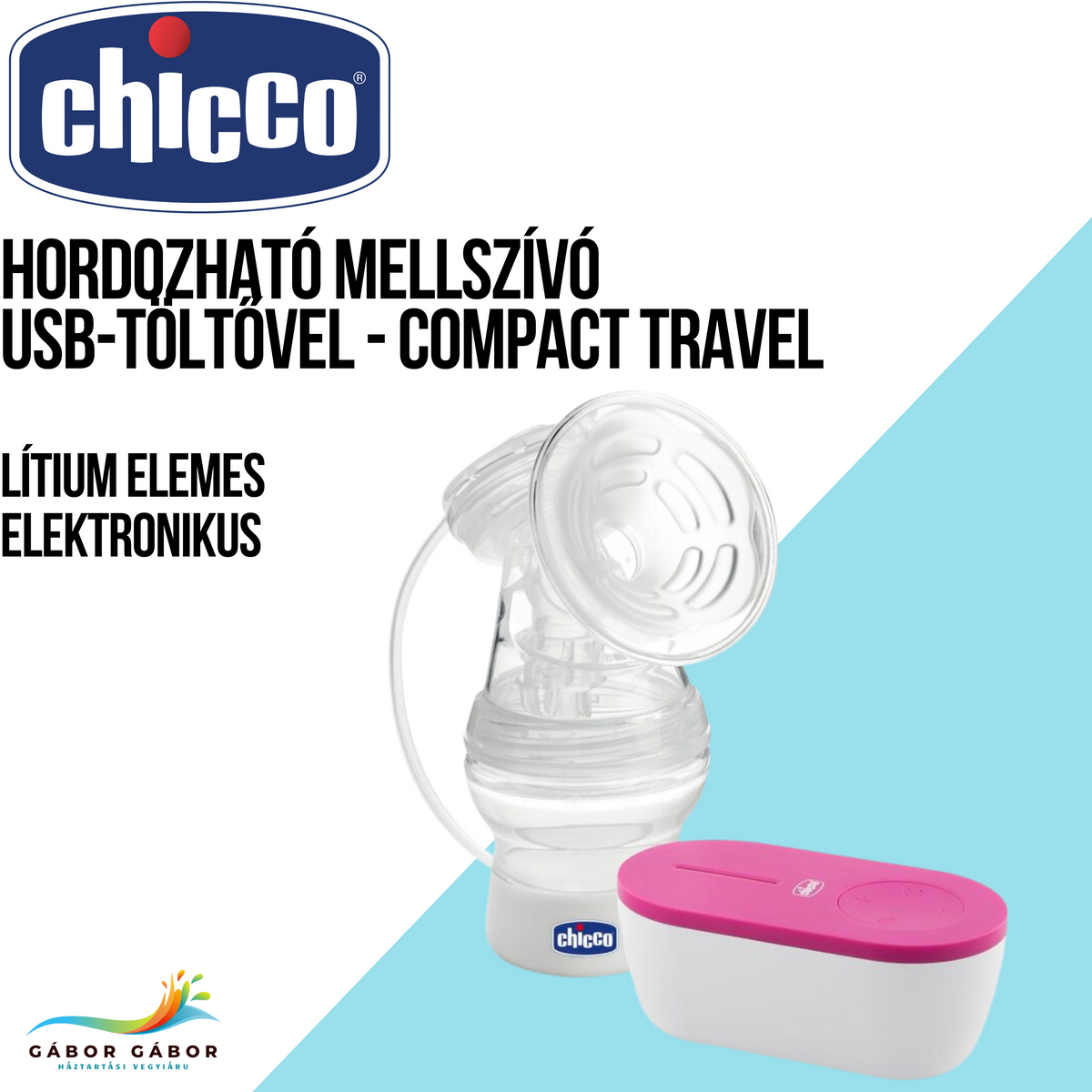 CHICCO Hordozható mellszívó USB-töltővel-Compact Travel CH0091995