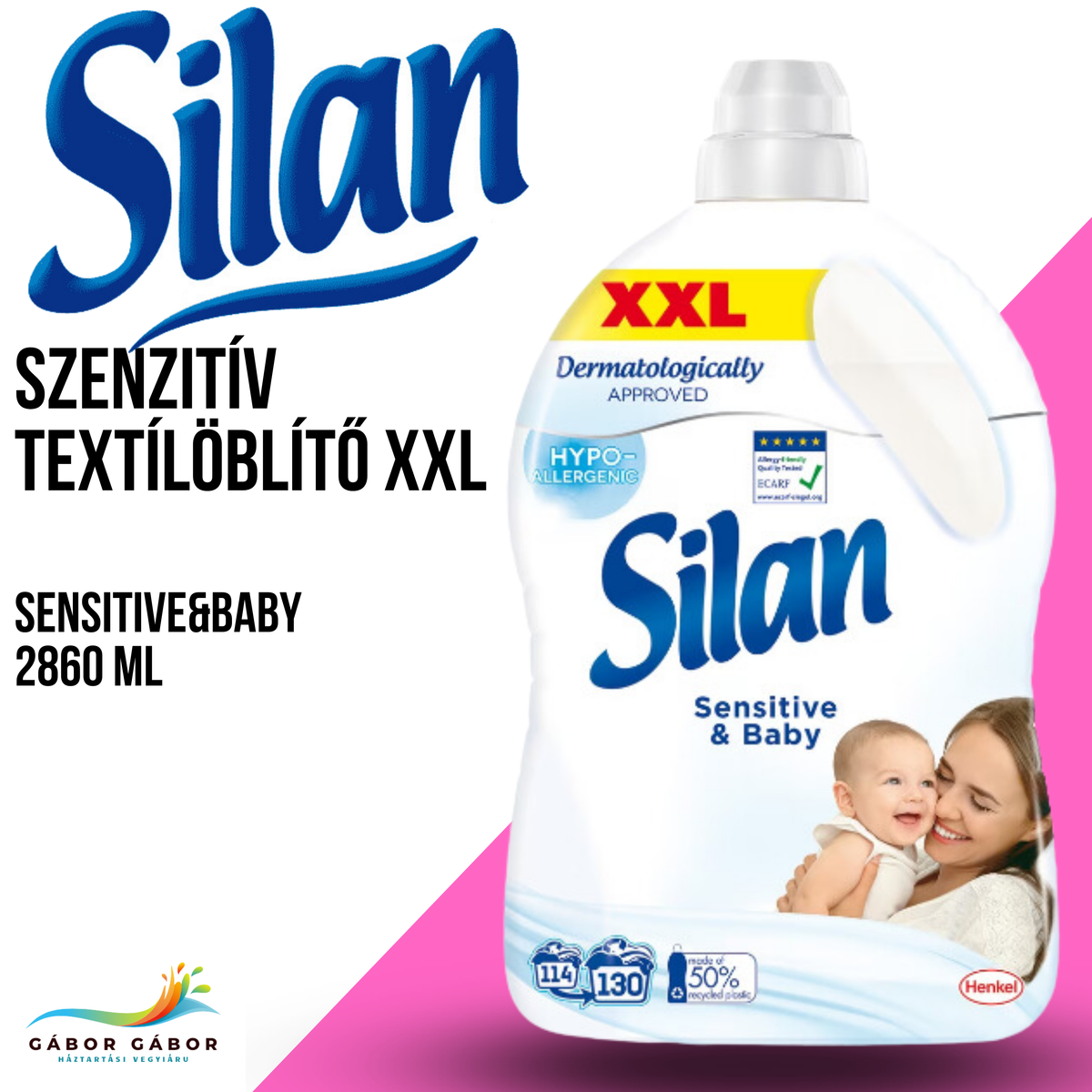 SILAN SZENZITÍV XXL textílöblítő sensitive&baby 2860 ml