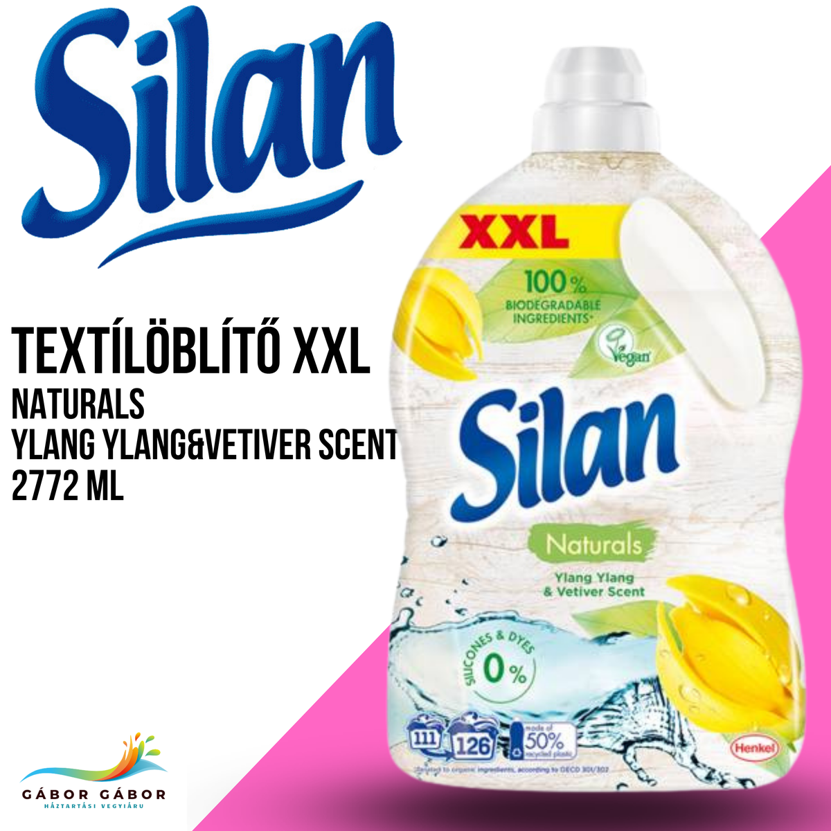 SILAN NATURALS XXL Ylang Ylang&Vetiver Scent textílöblítő koncentrátum  2772 ml